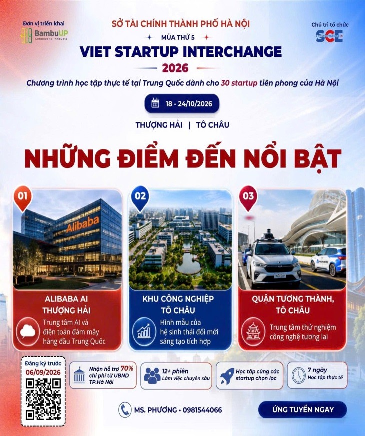 Thông báo tuyển sinh Viet Startup Interchange 2026 mùa thứ 5